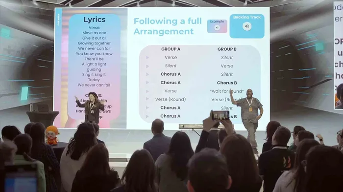 Colaboradores en plena dinámica de One Voice