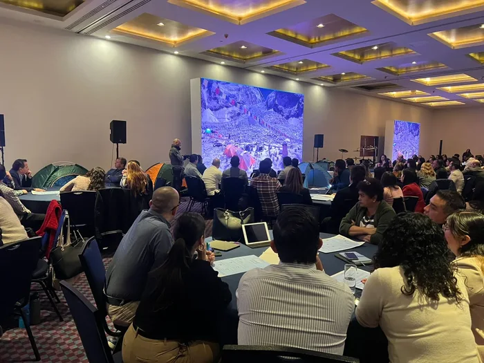 Participantes de Peak Performance trabajando en equipo