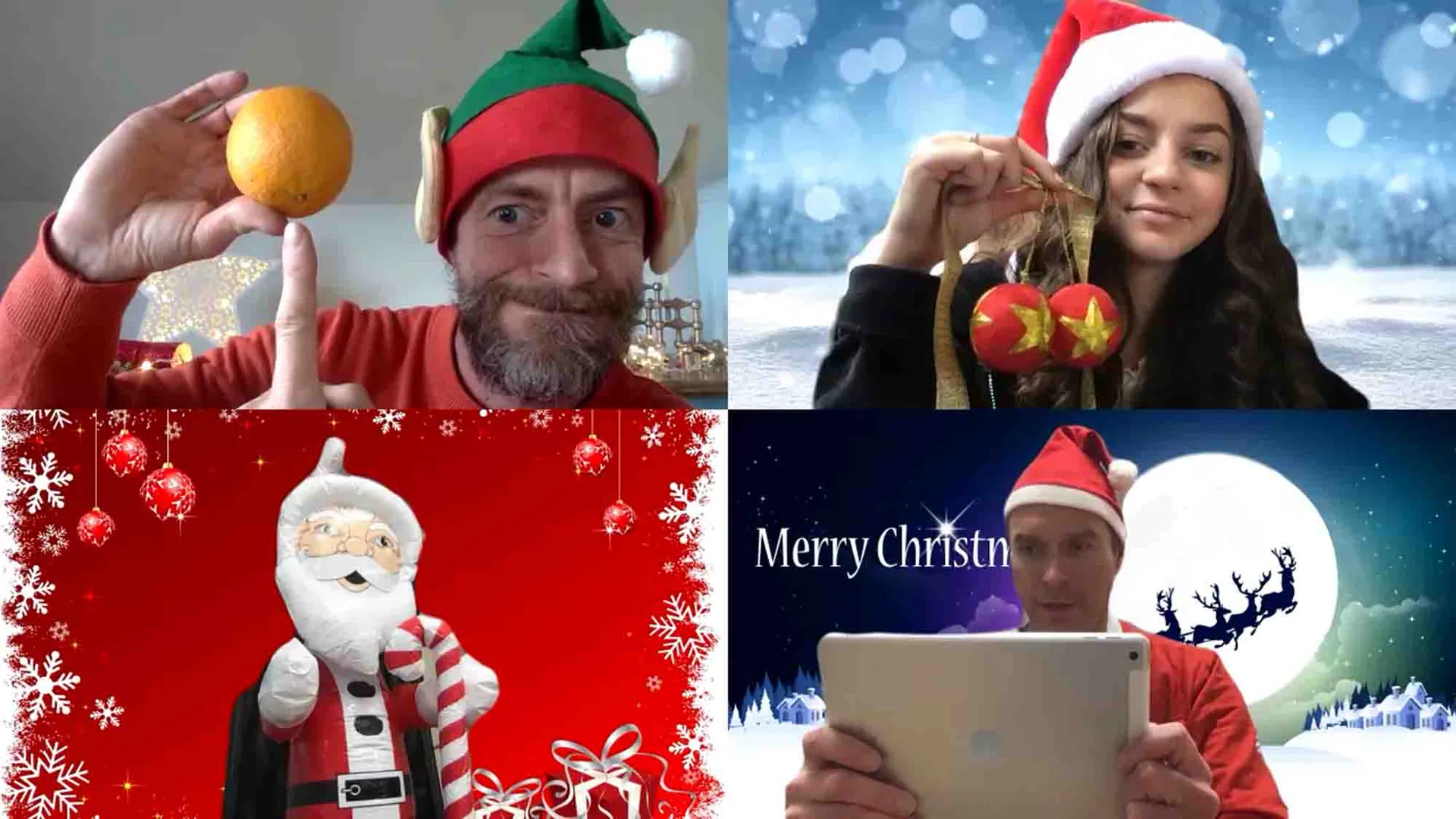 Equipo remoto durante Quickfire Festive Online, actividad de integración en línea
