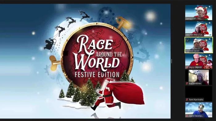 Momento de Race Around The World Navidad, dinámica de integración por Catalyst