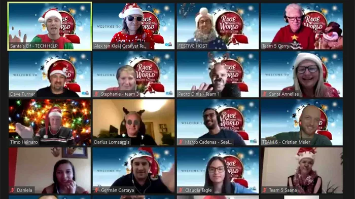 Momento de Race Around The World Navidad, dinámica de integración por Catalyst