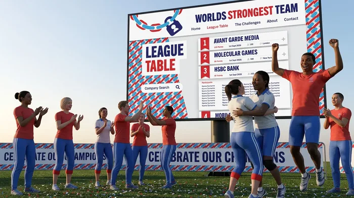 Participantes de Worlds Strongest Team trabajando en equipo
