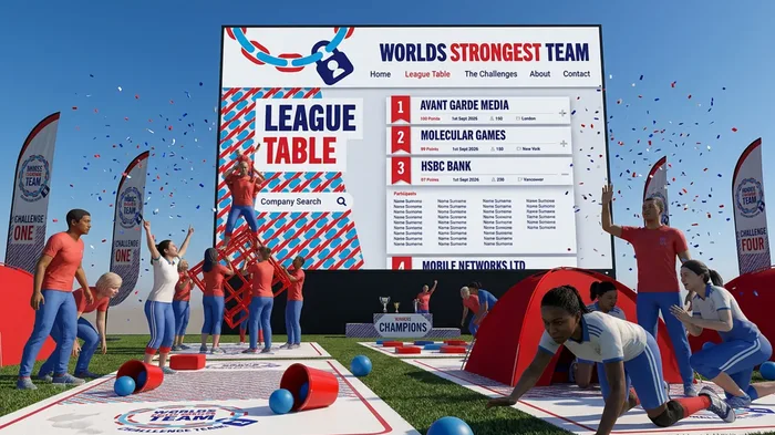 Equipo corporativo durante Worlds Strongest Team, actividad de integración